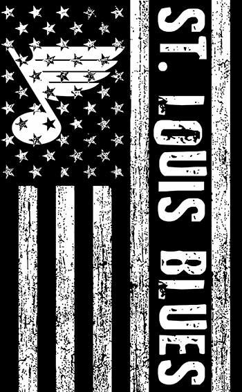 St. Louis Blues Black And White American Flag logo iron on paper